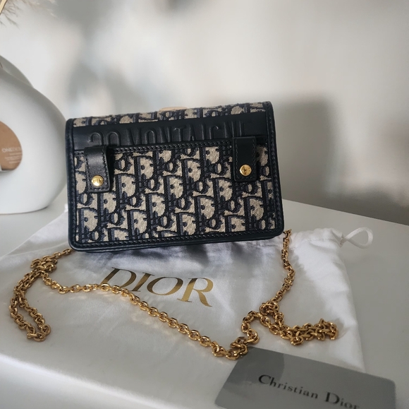 Dior 2 in 1 30 Montaigne Pouch Blue Dior Oblique Jacquard - Picture 2 of 4